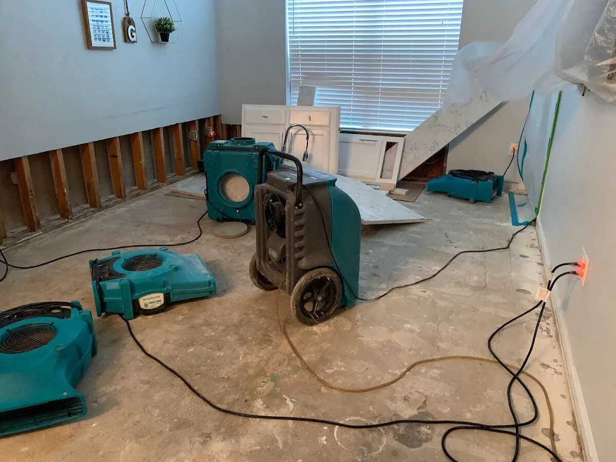 Dehumidifier in flood-cut room for Water Extraction & Removal in Dexter